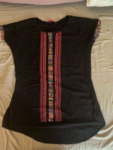 Black Embroidered Top