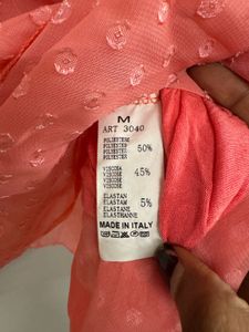 Coral Swiss Dot Tiered Dress