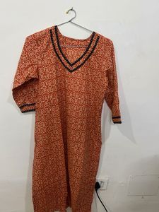 cotton coral Kurta