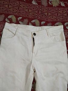 Women's White Denim Pant