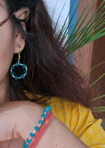 Handmade Beaded Hoop Earrings..very attractive  wh