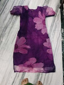 Beautiful Purple Floral Print Kurta