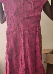 Beautiful Pink Kurta with Unique Neckline