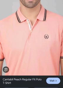 Men's Peach Polo T-Shirt