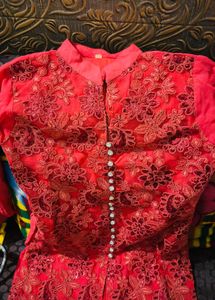 Red Georgette Kurta