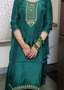 Elegant Green Silk Kurta Set