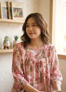 Chic Abstract Print Tunic Top