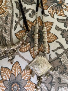 Boho Tribal Silver Tone oxidised Necklaces