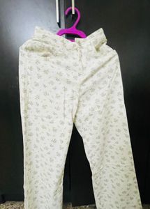 H&amp;M Floral Print High Waist Jeans