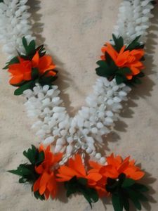 Orange &amp; White Floral Necklace