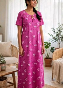 Comfortable Pink Floral Nightgown