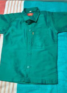 Green Silk Shirt ₹ Dhoti