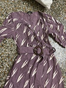 Boho Print Midi Dress with Belt