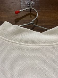 Turtle Neck Regular Fit White Top