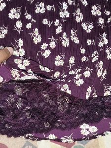 Floral Print Lace Trimmed Top