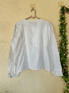Classic White Pintuck Blouse