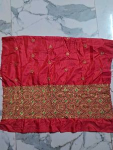 Elegant Red Embroidered Fabric