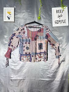 Bohemian Patchwork Long Sleeve Top