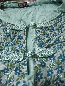 Turquoise Embroidered Kurta