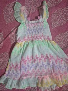 Colorful Flamingo Print Dress