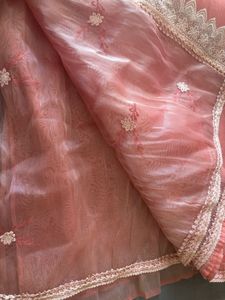 Elegant Pink Embroidered Saree