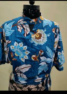 Boho Floral Wrap Top