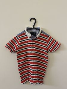 Red & Blue Striped Polo Tshirt & Denim Shot Combo