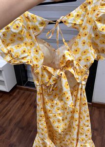 urbanic Yellow Floral Print Mini Dress