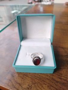 Red Diamond Stones Ring Pure Silver 925