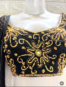 Elegant Black &amp; Gold Lehenga Choli