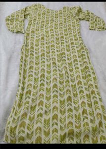 Green Printed Kurta with Pants Set