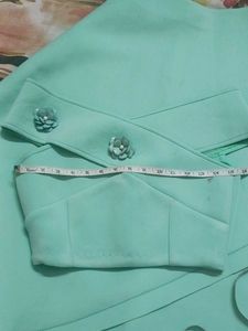 Elegant Off-Shoulder Mint Dress skirt-top
