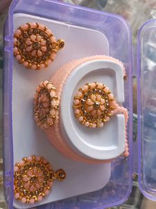 Pearl Haar Set With Earing And Maangtika