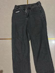 Grey Wide-Leg Jeans