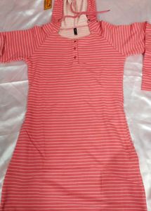 Long Woolen Hoodie Top For Girls