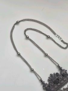 Oxidised Silver Tribal Statement Necklace
