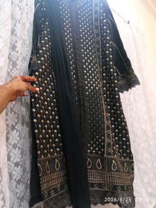 Elegant Black Embroidered Kurta with Dupatta