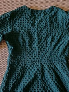 Stylish Teal Textured Midi Dress