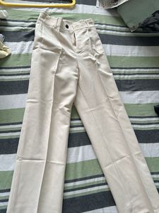 Cream Wide Leg Trousers
