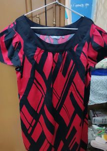 Red &amp; Black Geometric Print Tunic