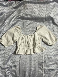 Chic Puff Sleeve Eyelet Top