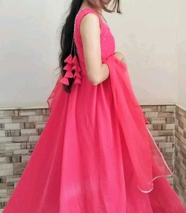 Beautiful Pink Ethnic anarkali set