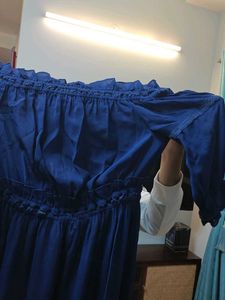 Royal Blue Off-Shoulder Maxi Dress