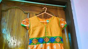 Vibrant Orange Silk Frock