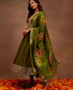 Regal Olive Anarkali