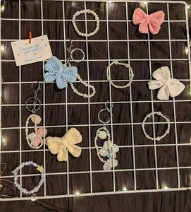 Handmade Crochet Bow Keychain