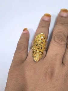 Exquisite Filigree Gold Ring large size