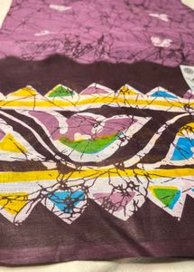 Fancy cotton blend Batik Print Saree