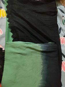 🔥 Sale🔥 black and green Kurta With Duppat
