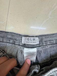 Grey Wide Leg Jeans